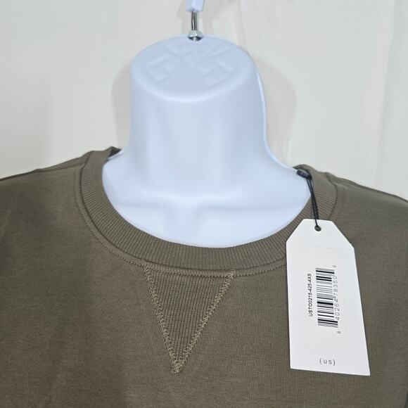 Universal Standard Olive Green Fiona Side Slit Sweatshirt Size 4XS(0/00) - Picture 2 of 7
